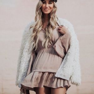 Tobi boho mini dress with butterfly sleeves.